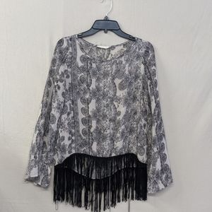Sheer fringe bottom tunic